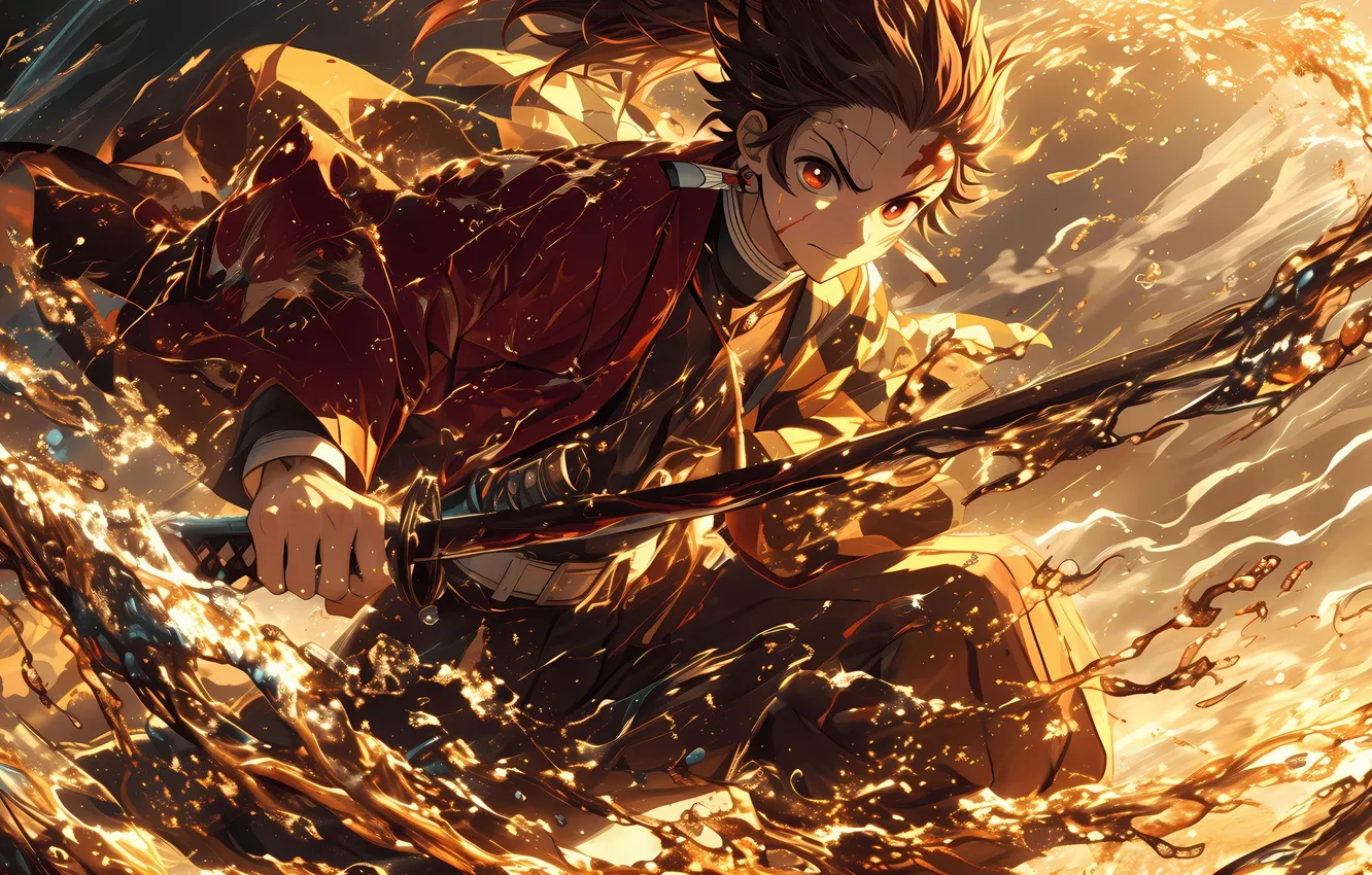 Photo wallpaper sword, game, anime, ken, face, blade, asian, manga