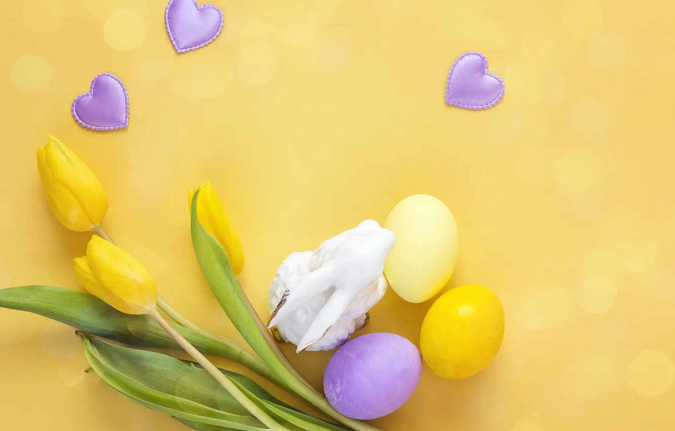 Photo wallpaper flowers, spring, Easter, tulips, wood, flowers, tulips, spring