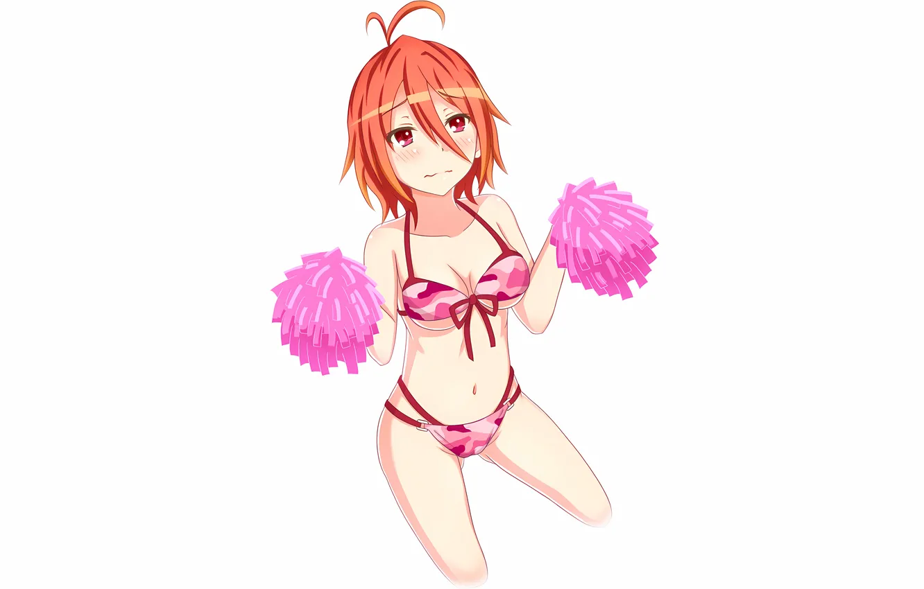 Photo wallpaper girl, sexy, cleavage, boobs, sexy girl, anime, beautiful, red eyes