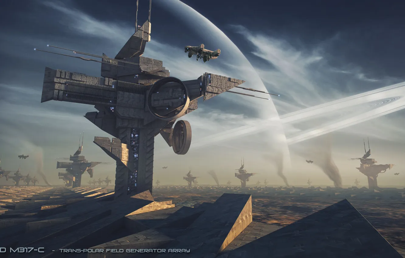 Photo wallpaper planet, construction, base, space, colony