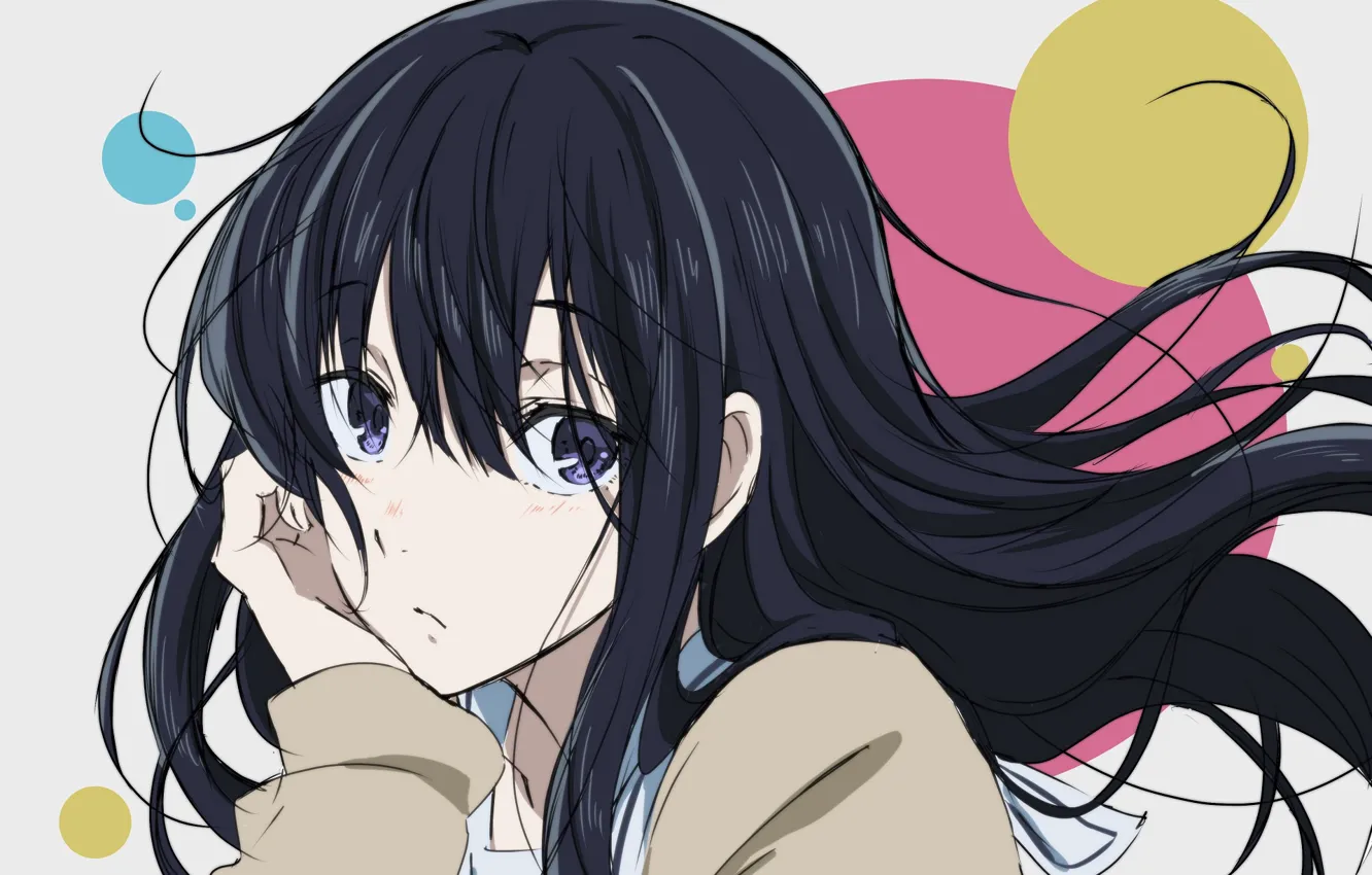 Photo wallpaper girl, circles, brunette, Form voice, You No Katachi