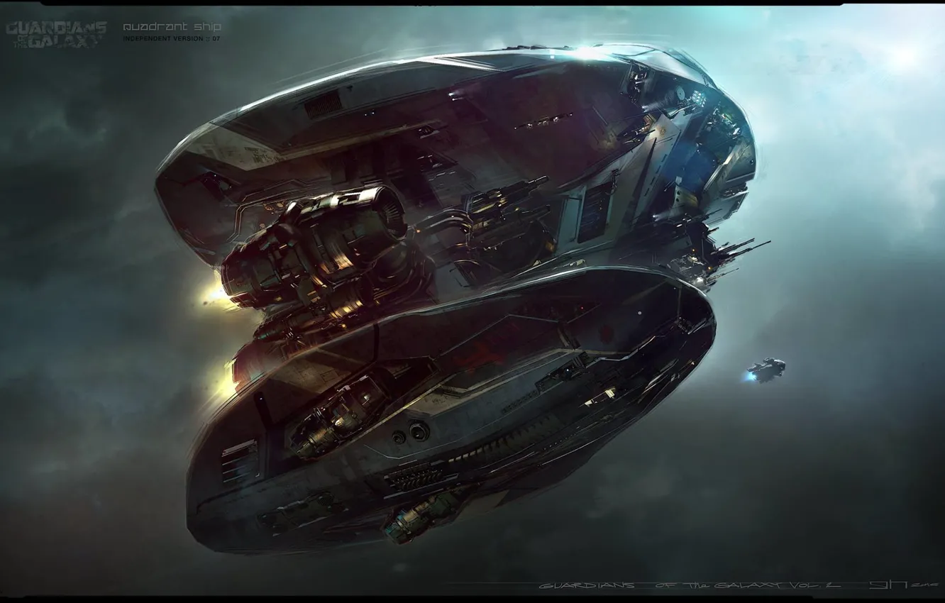 Photo wallpaper Concept Art, Guardians of the Galaxy Vol 2, quadrant ship