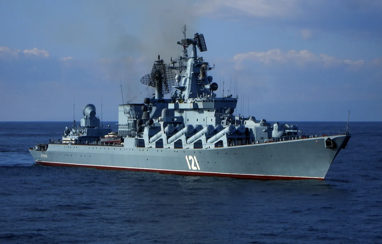Photo wallpaper Navy, cruiser, rocket, Guards, &ampquot;Moscow&ampquot;, The Black Sea Fleet, the project 1164