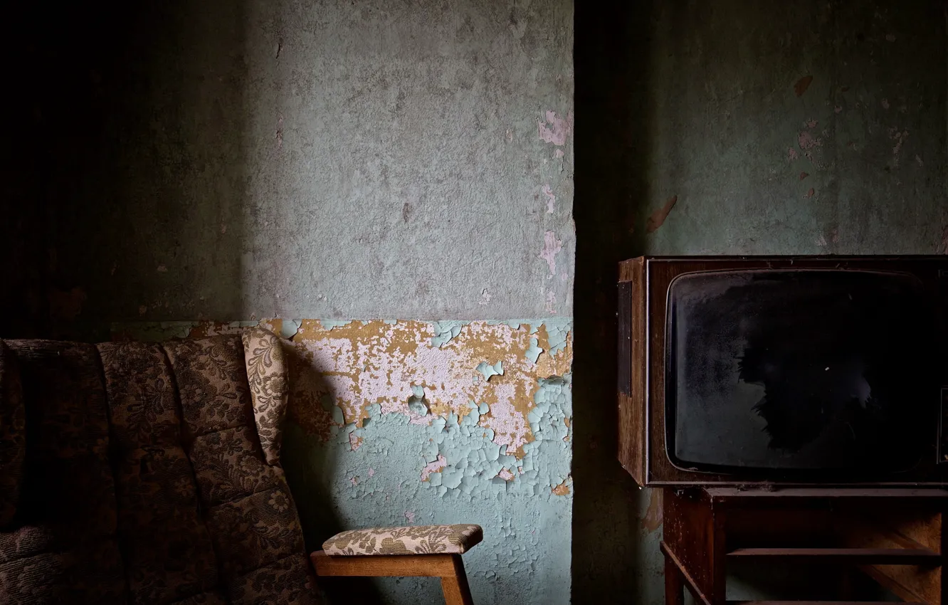 Photo wallpaper room, sofa, TV