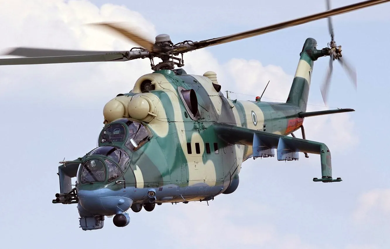 Photo wallpaper GSH-30K, Mi-35P, Attack helicopter, a modernized version of the Mi-24, BBC Nigeria, export version of …
