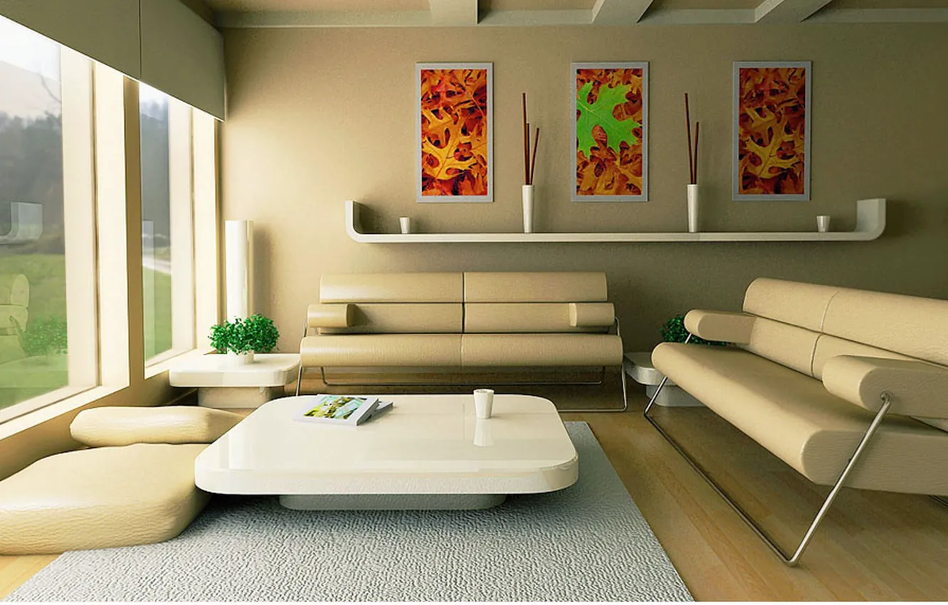 Photo wallpaper design, modern, living room, interior, home