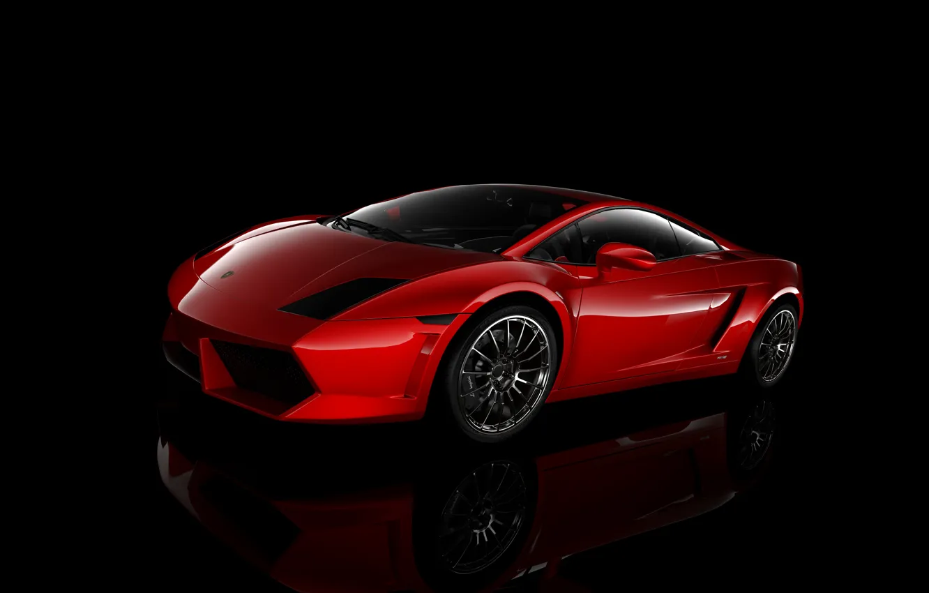 Photo wallpaper rendering, red, Gallardo, Vray