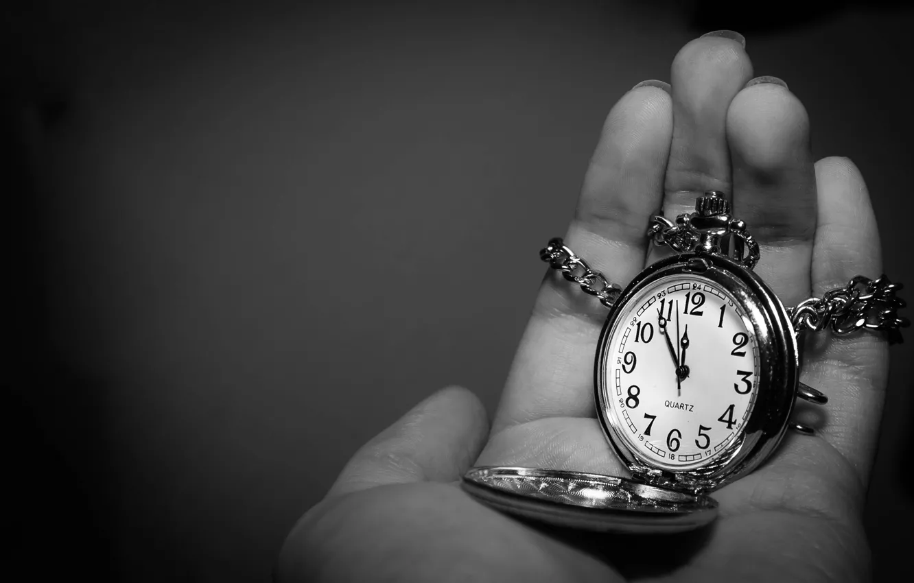 Photo wallpaper time, arrows, watch, hands, figures, dial, chain