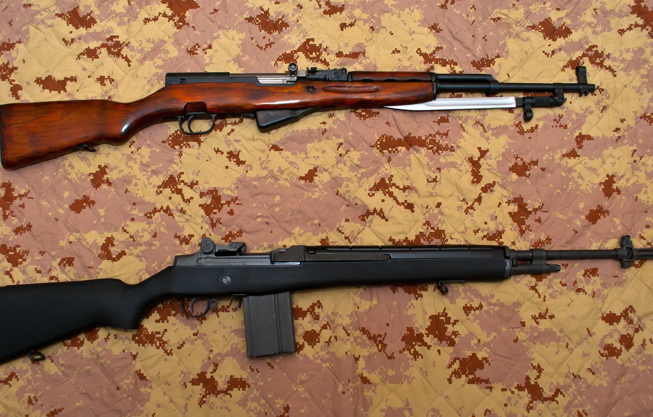Photo wallpaper weapons, rifle, carabiner, M14, self-loading, semi-automatic, SKS, Simon