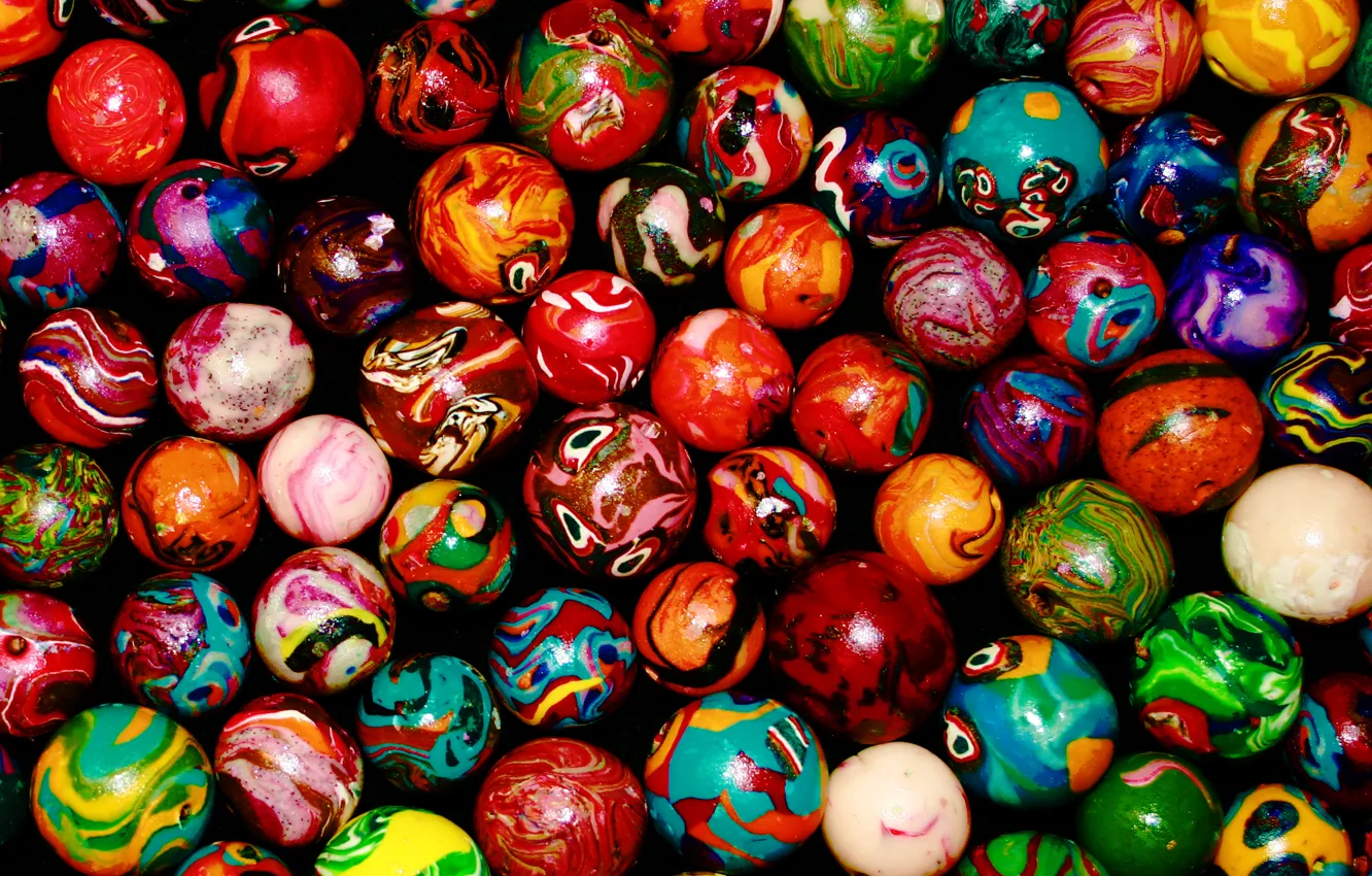 Photo wallpaper balls, color, palette, colorful