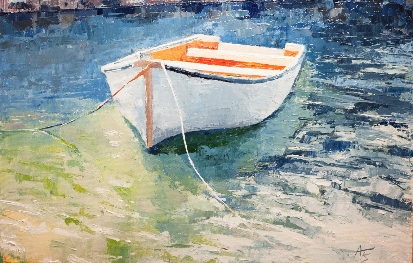 Photo wallpaper art, hangmoon, Boat - Orange