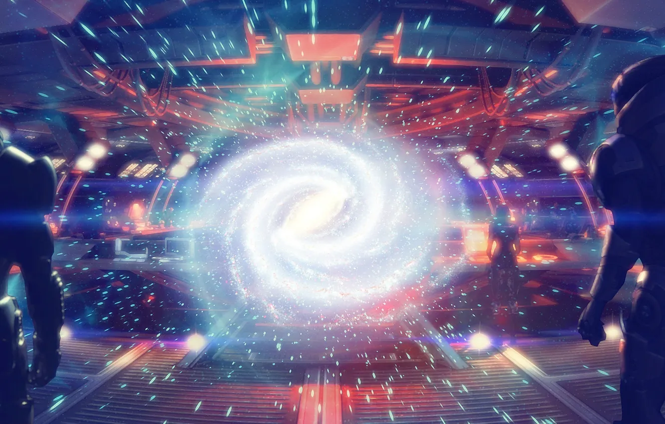 Photo wallpaper map, galaxy, captain, effect, Galaxy, shepard, weight, Shepard