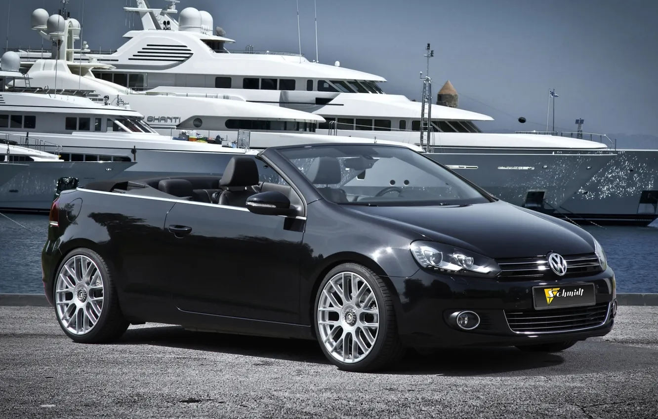 Photo wallpaper background, black, tuning, yacht, Volkswagen, convertible, Golf, golf