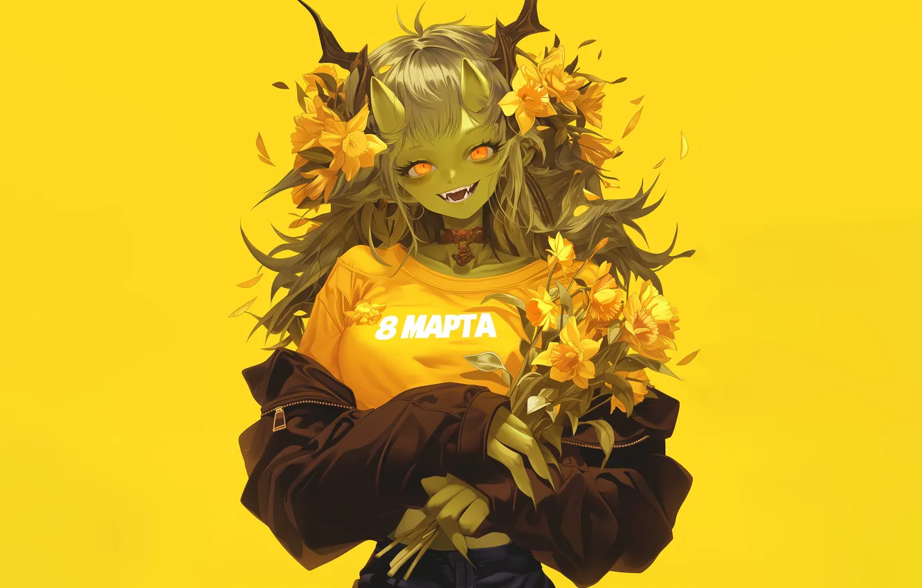 Photo wallpaper girl, anime, March 8