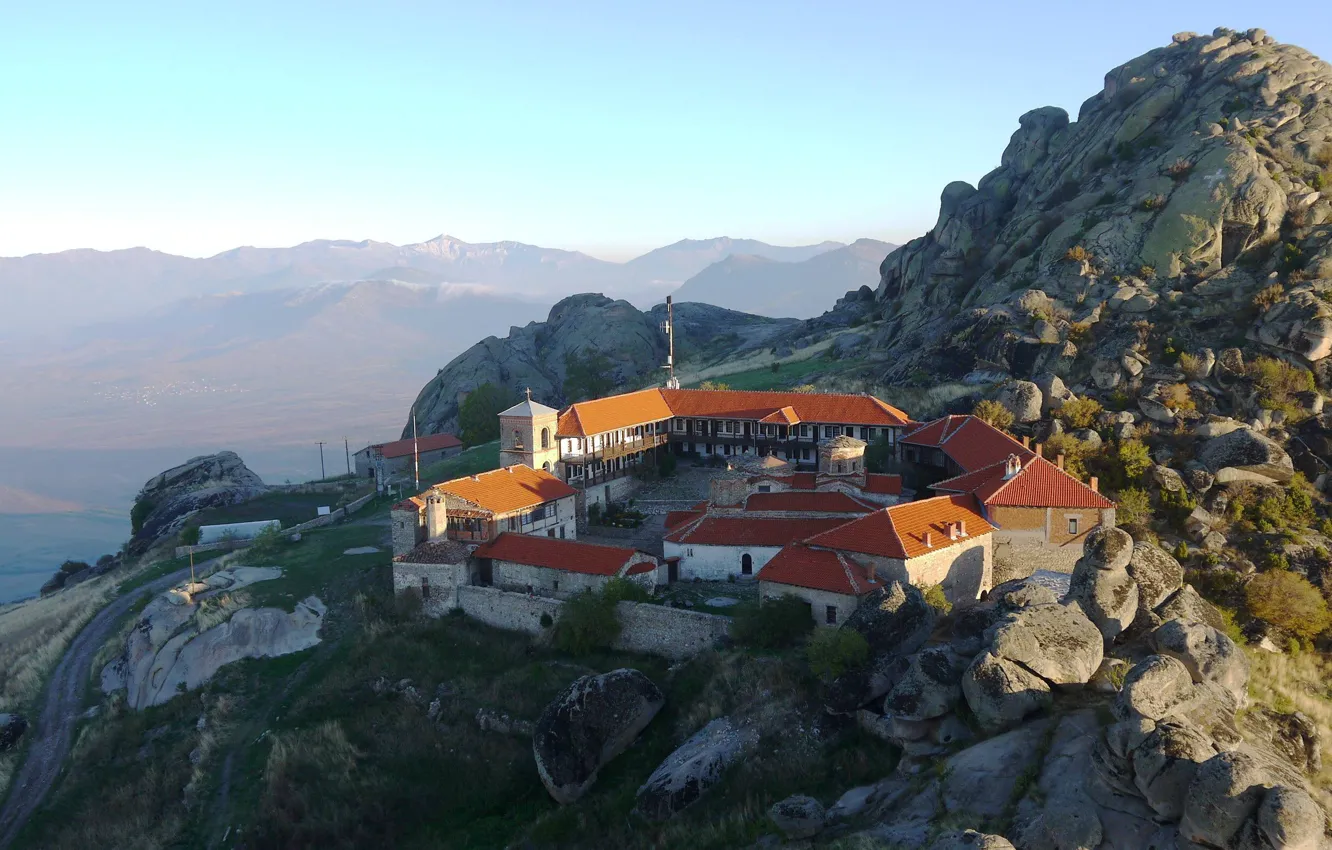 Photo wallpaper mountains, the monastery, Montenegro, Dormitory, Treskavec monaster
