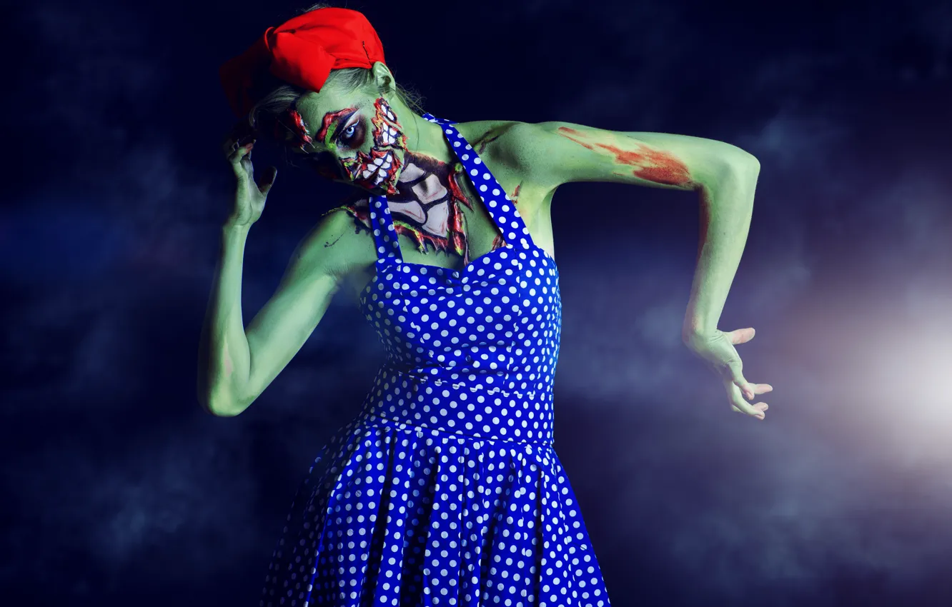Photo wallpaper Halloween, zombie, costume, makeup