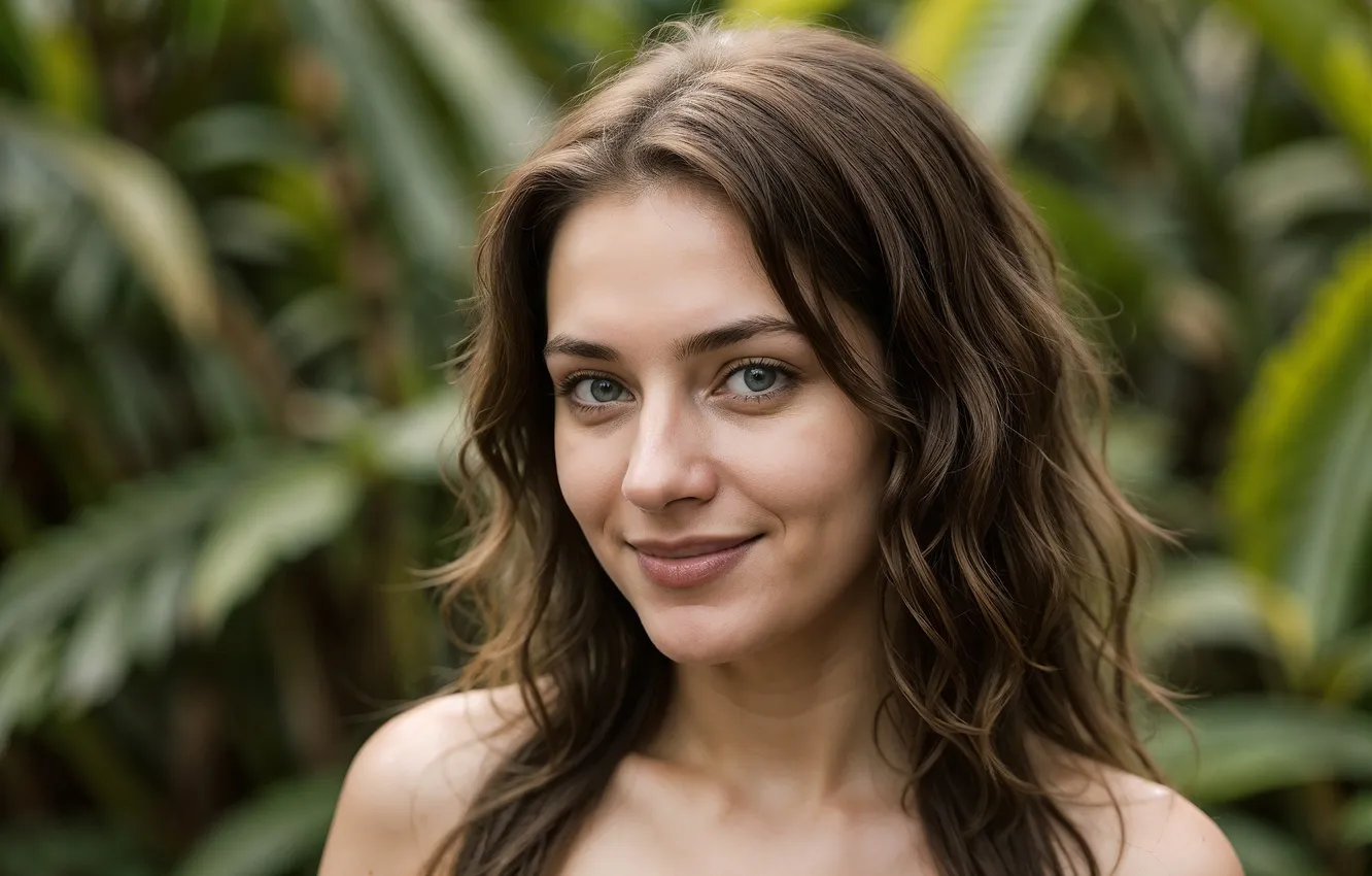 Photo wallpaper girl, nature, beautiful, smiling