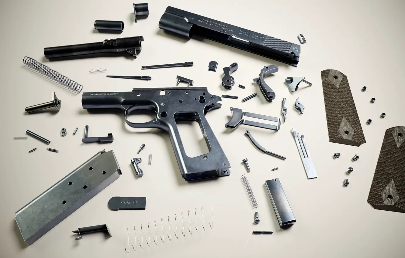 Photo wallpaper Colt 1911, self-loading pistol, USA / 1949, .045 ACP