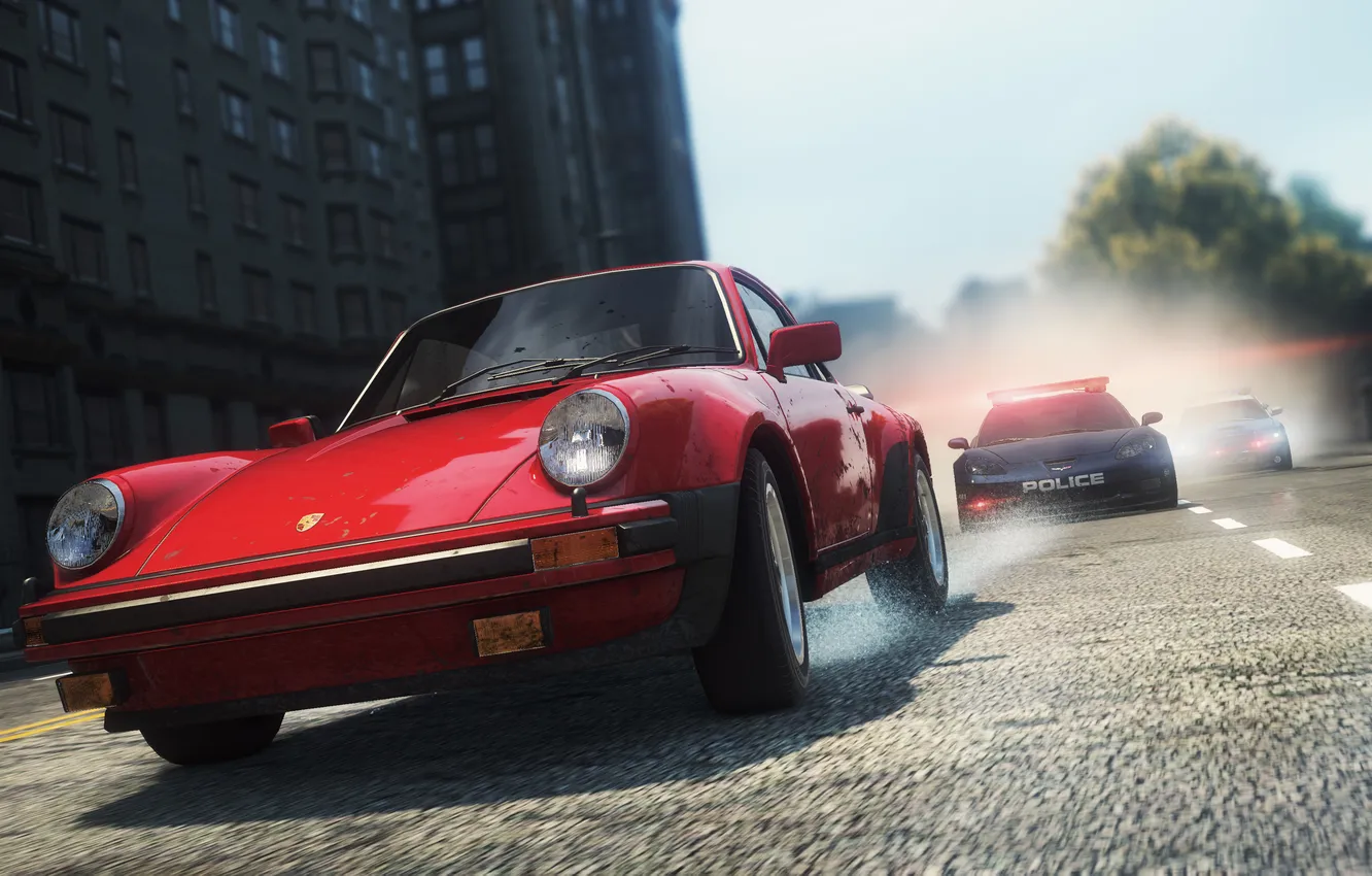 Photo wallpaper race, police, chase, Porsche, classic, chevrolet corvette, need for speed most wanted 2