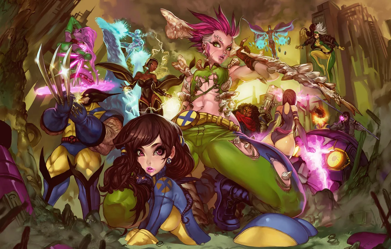 Photo wallpaper storm, x-men, Wolverine, X-Men, Iceman