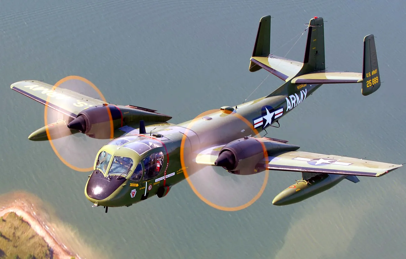 Photo wallpaper sea, flight, retro, propeller, the plane