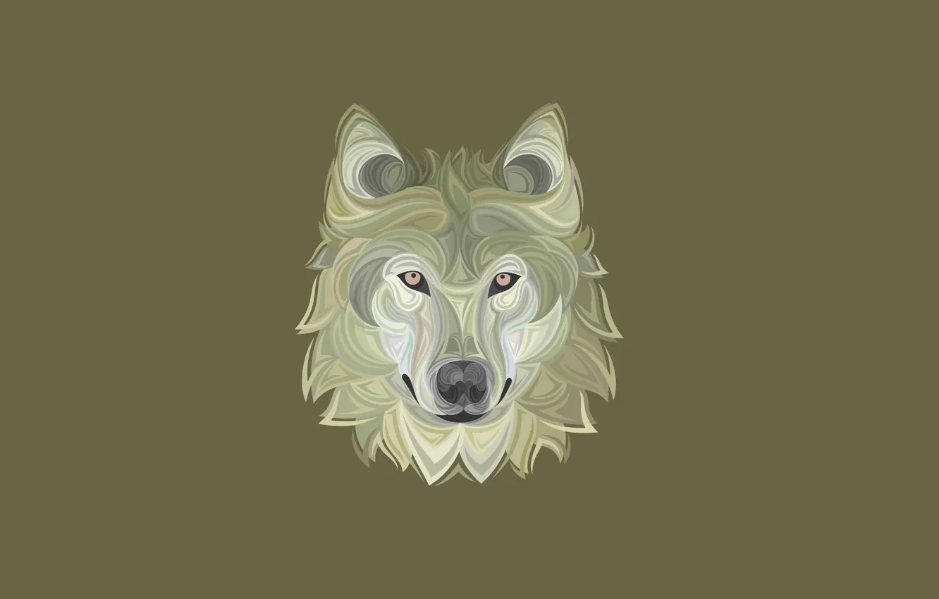 Photo wallpaper face, wolf, dog, minimalism, head, wolf