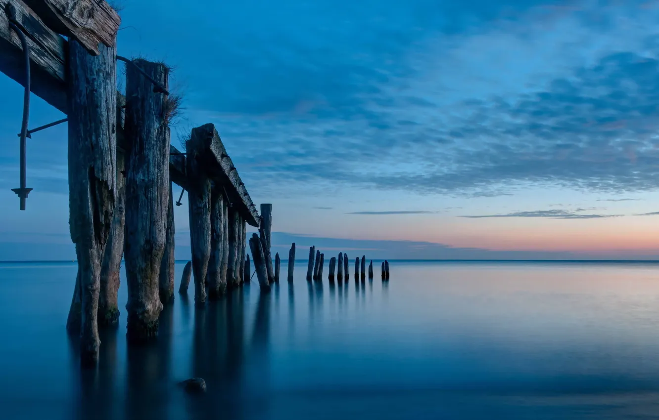 Photo wallpaper sea, landscape, bridge
