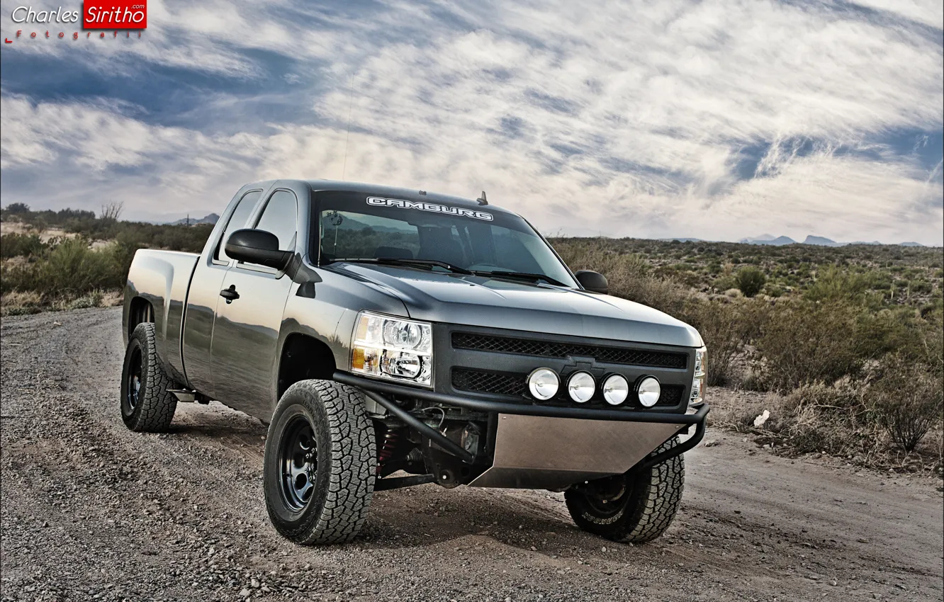 Photo wallpaper machine, auto, the sky, Chevrolet, Silverado, Charles Siritho