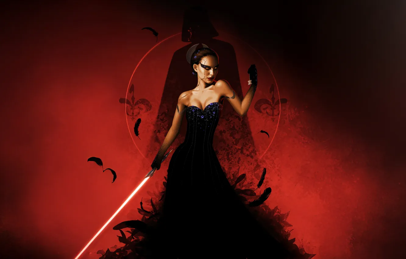 Photo wallpaper dark, saber, legacy, queen, red moon