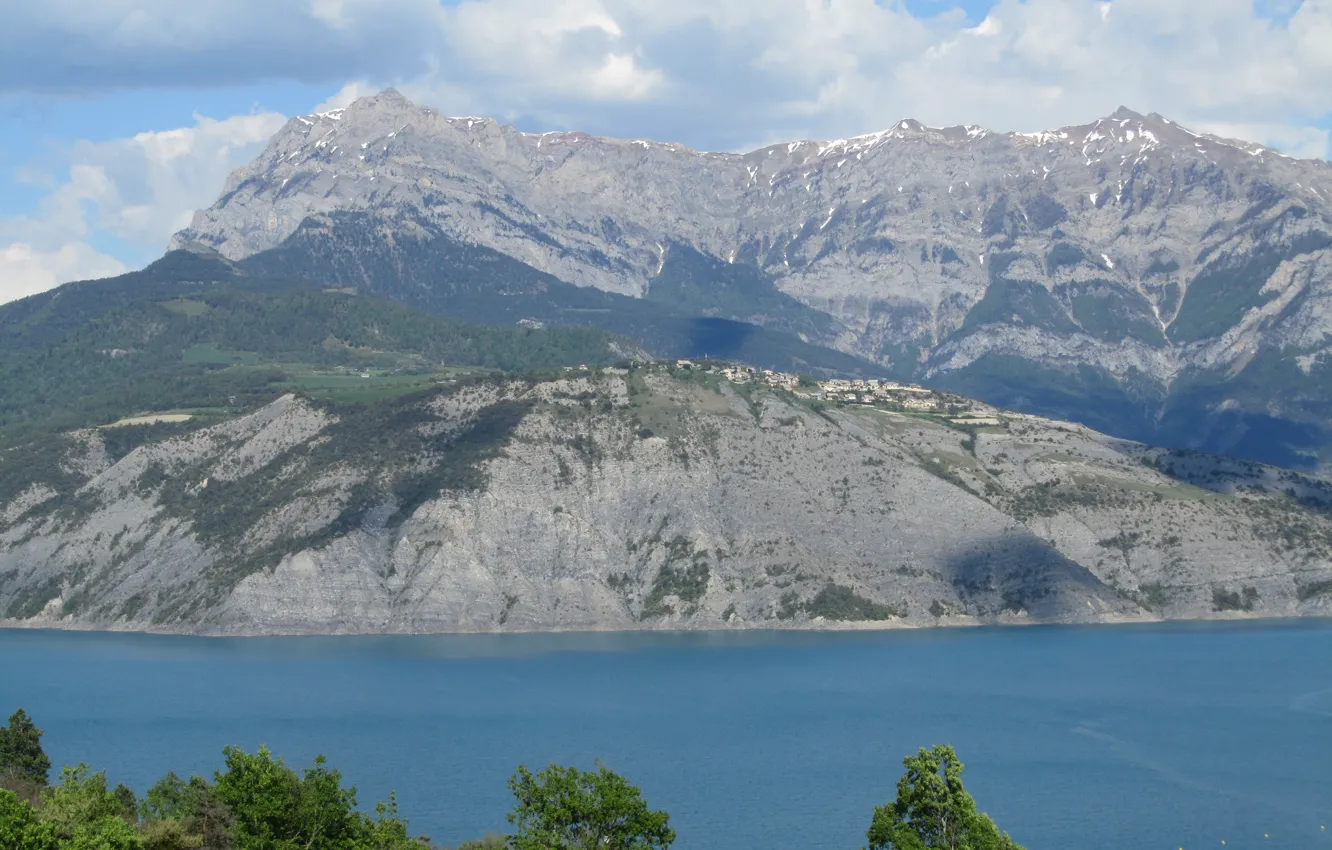 Photo wallpaper France, mountain, lake, village, Provence