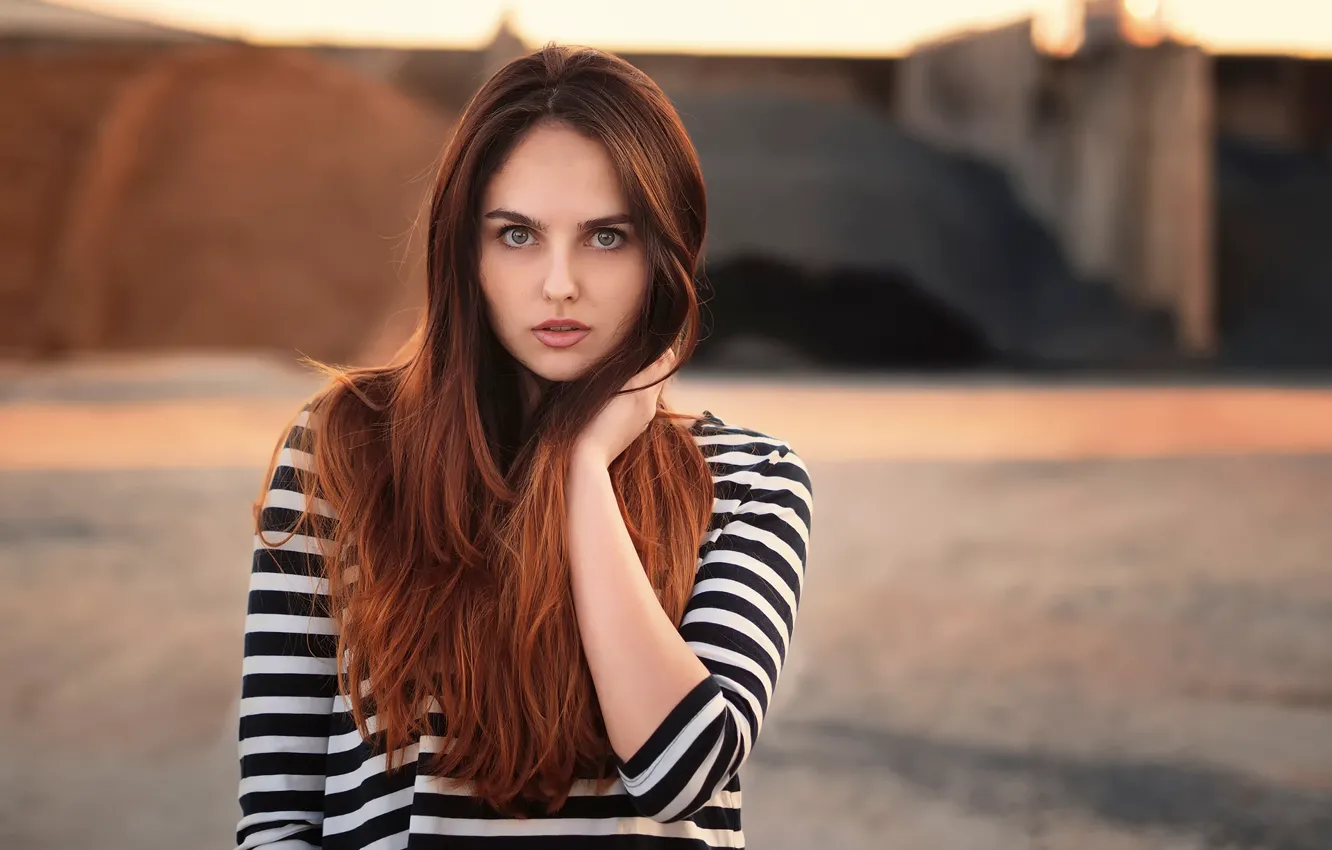 Photo wallpaper look, portrait, redhead, Hannah, Martin Kühn