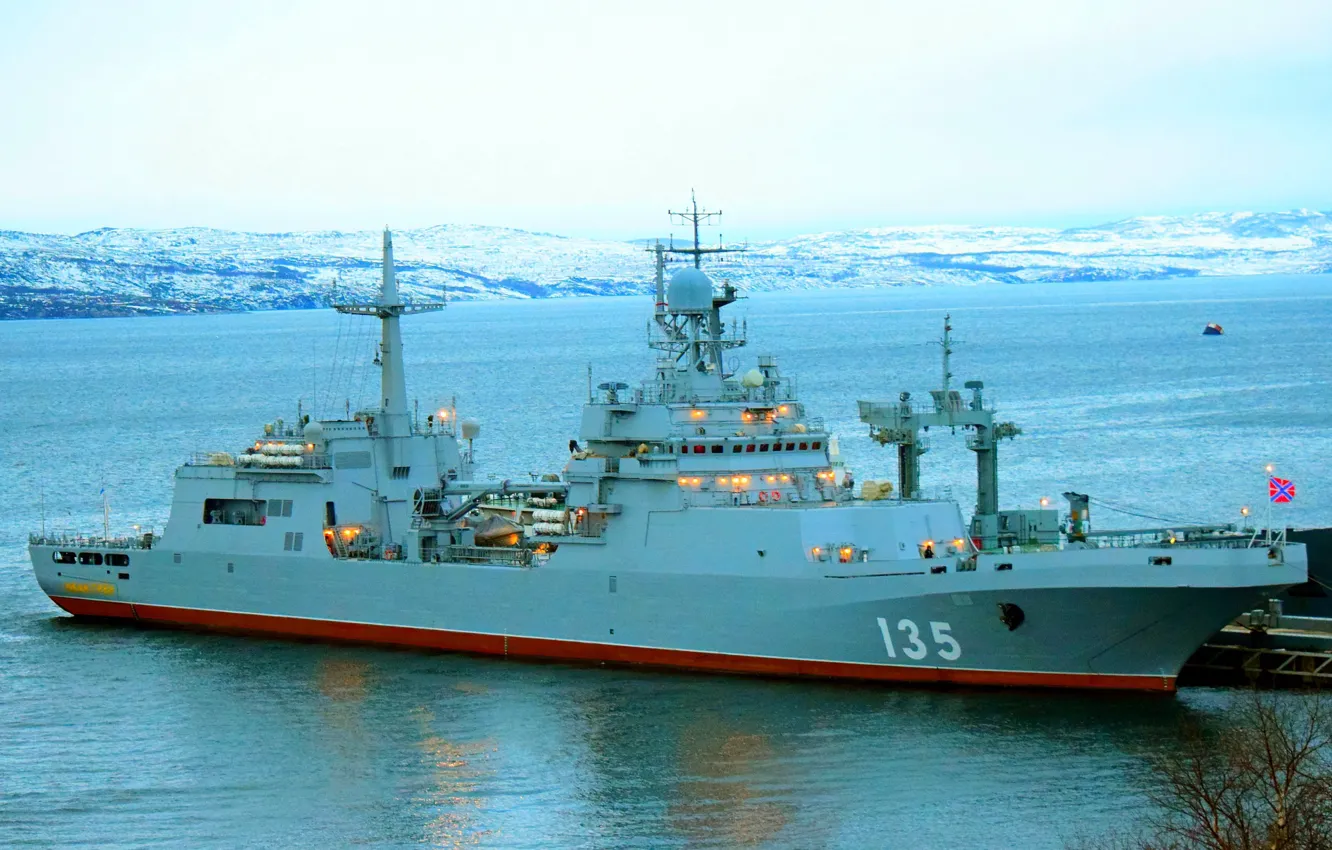 Photo wallpaper ship, landing, Ivan Gren, project 11711, Severomorsk