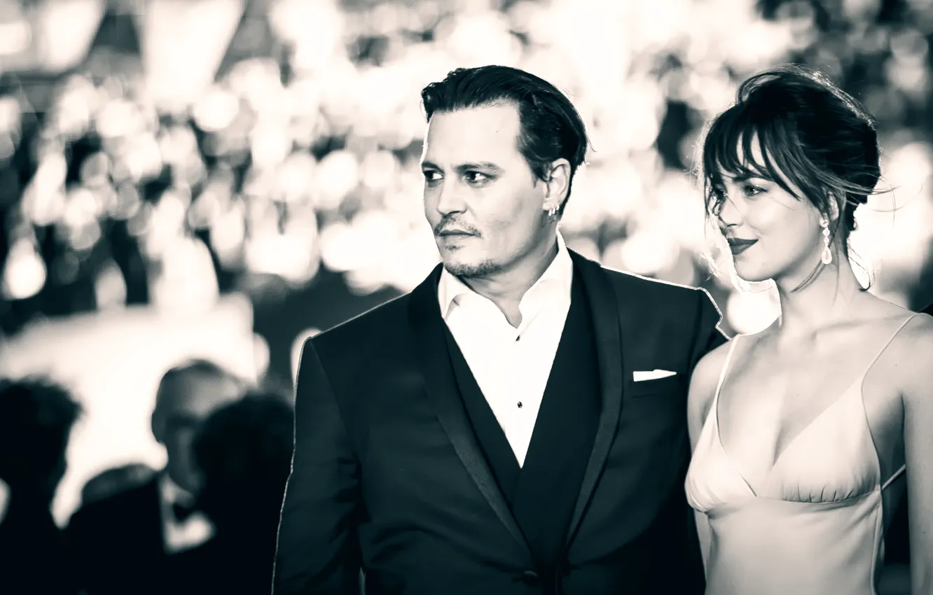 Photo wallpaper Johnny Depp, premiere, Dakota Johnson, Black Mass, Black mass