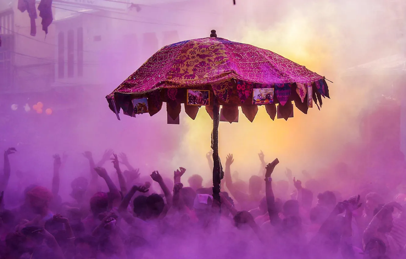 Photo wallpaper paint, India, powder, Holi