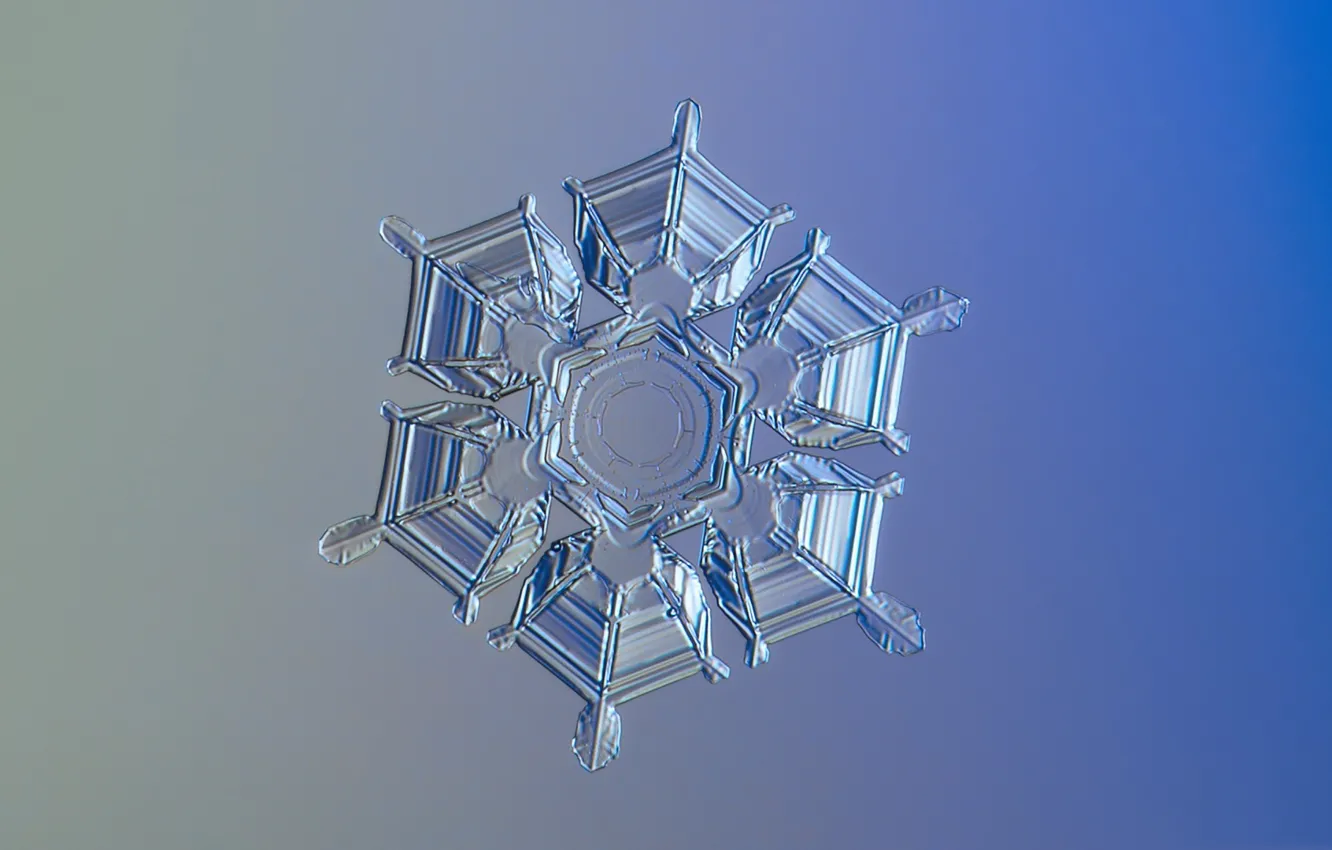 Photo wallpaper ice, winter, pattern, snowflake