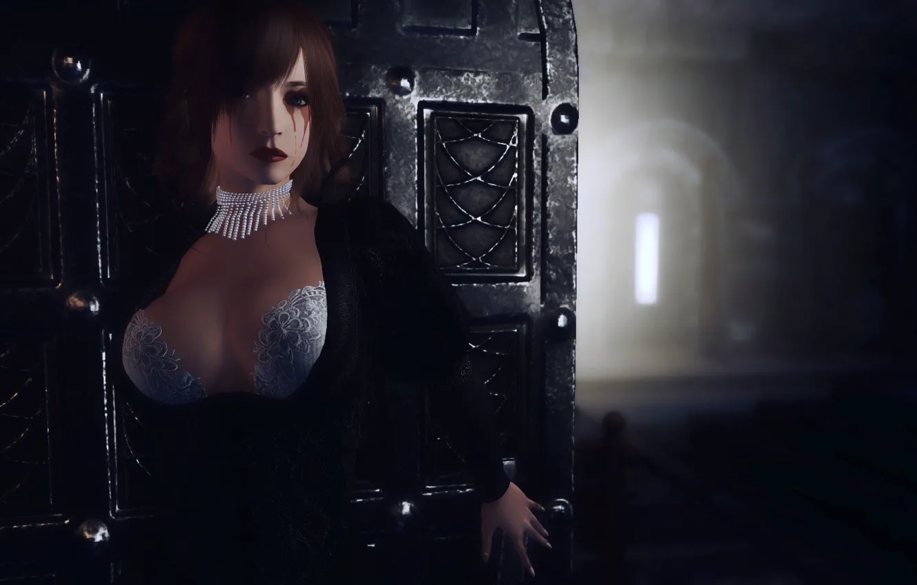 Photo wallpaper Gothic, Skyrim, The Elder Scrolls, Bloodlust, Gothic girl, chambers