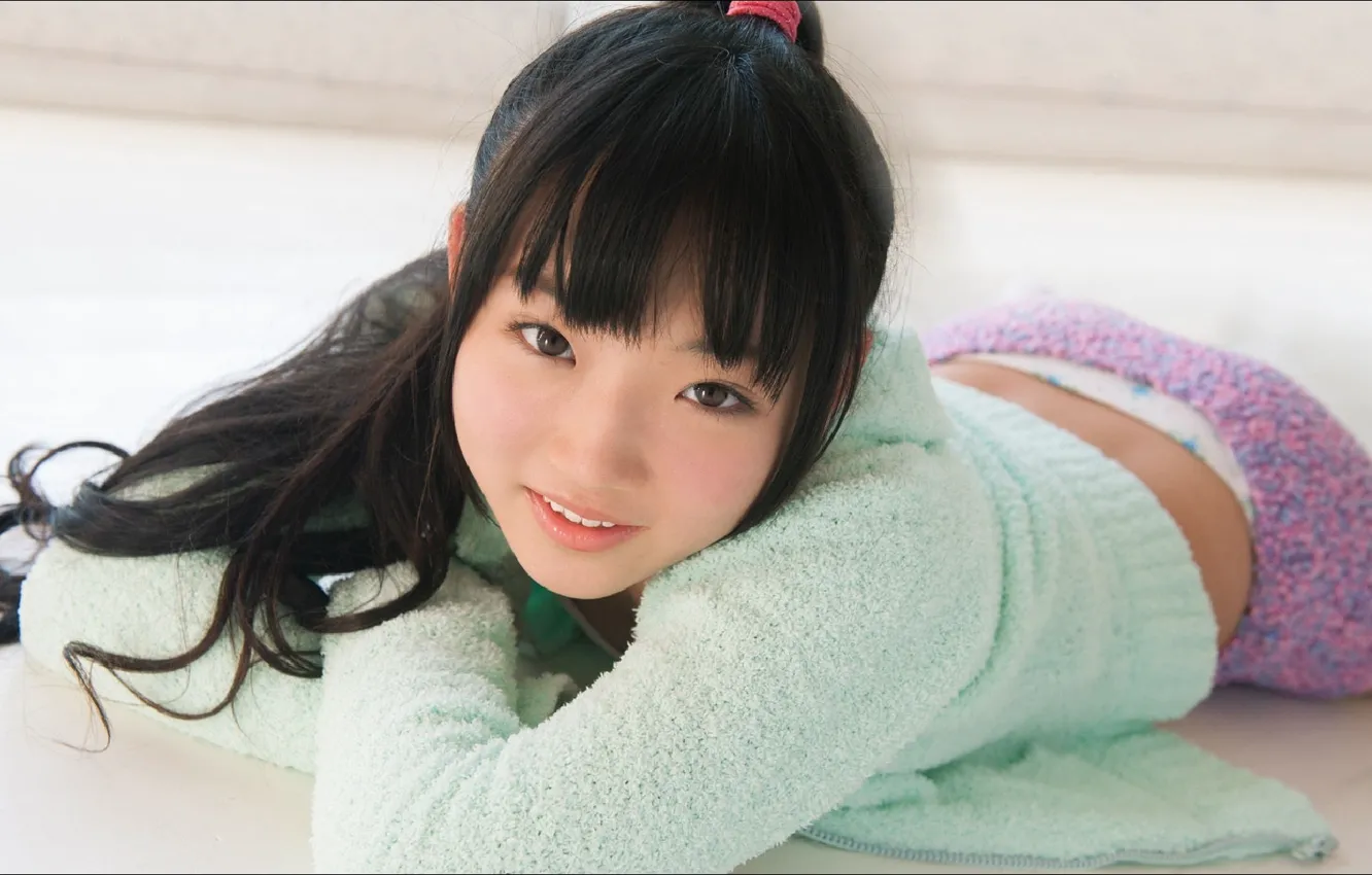 Photo wallpaper eyes, look, girl, pose, smile, hairstyle, beauty, girl