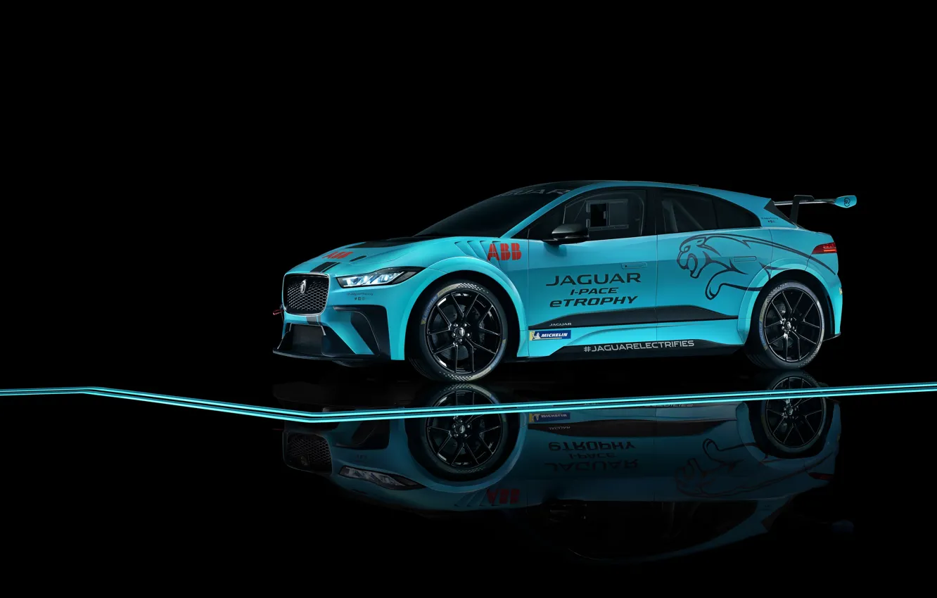 Photo wallpaper Jaguar, 2018, I-Pace, Jaguar I-Pace eTrophy, eTrophy