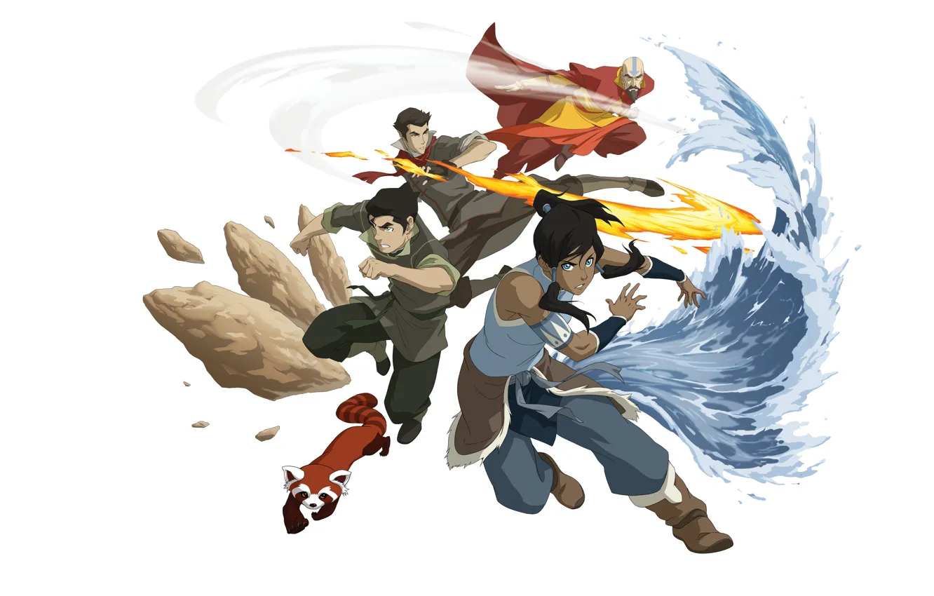 Photo wallpaper water, lights, earth, element, magic, cartoon, fantasy, art