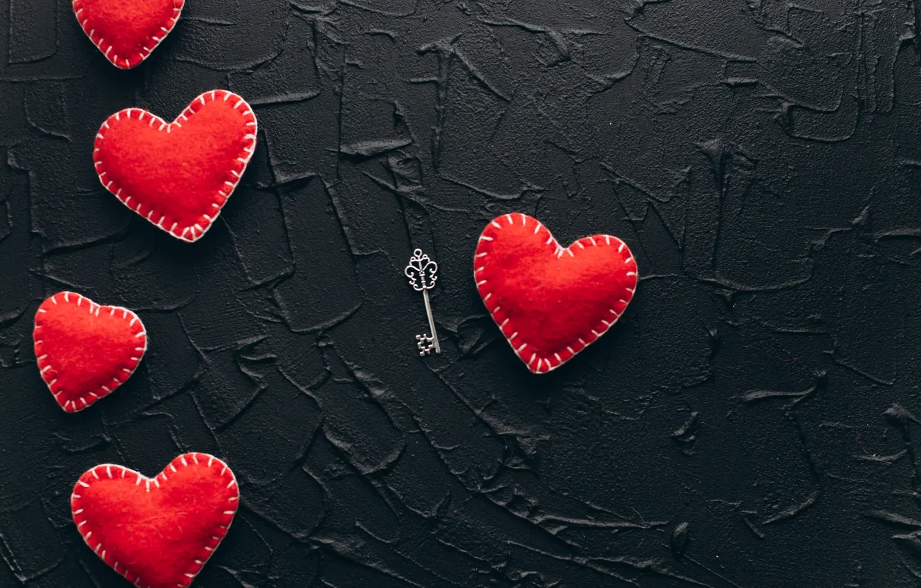 Photo wallpaper love, heart, red, love, key, romantic, hearts, valentine's day