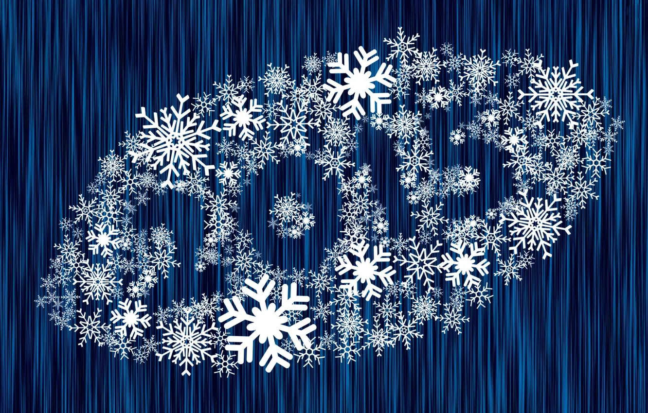 Photo wallpaper snowflakes, background, new year, 2015