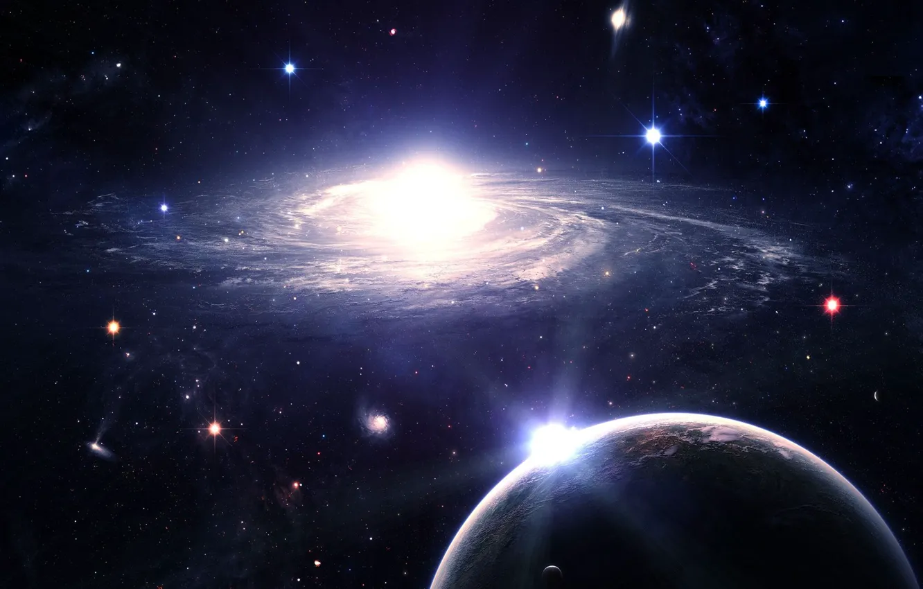 Photo wallpaper stars, planet, galaxy