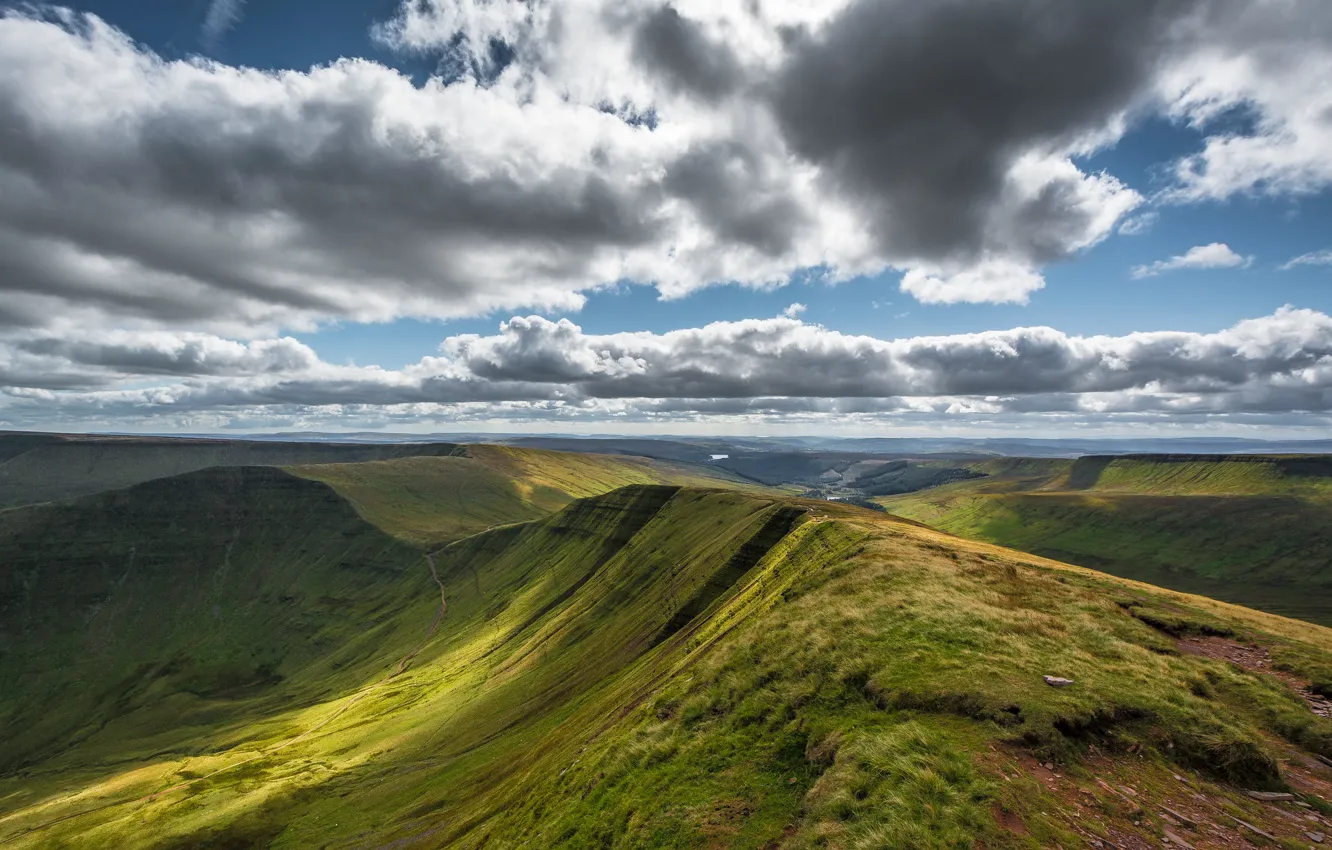 Photo wallpaper the sky, clouds, Wales, Brecon Beacons National Park