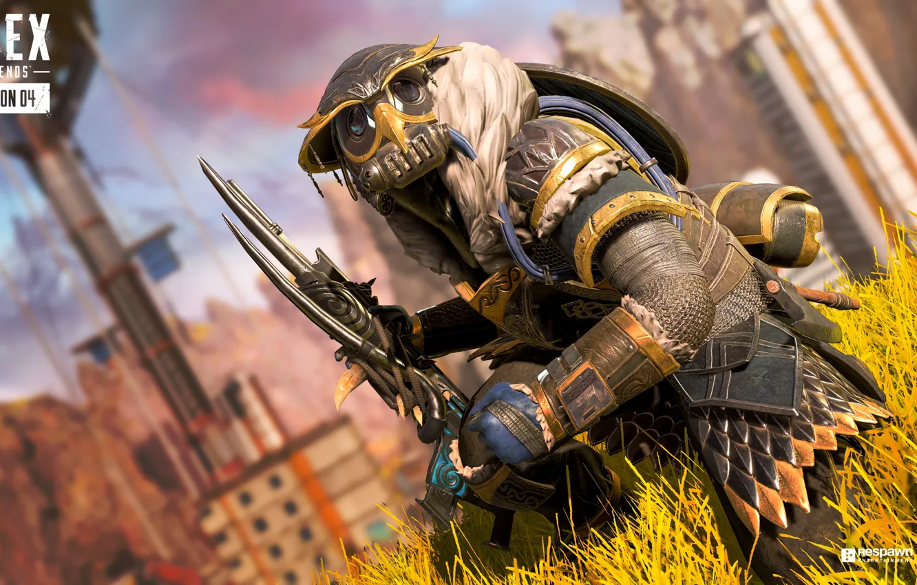 Photo wallpaper weapons, mask, Bloodhound, Apex Legends