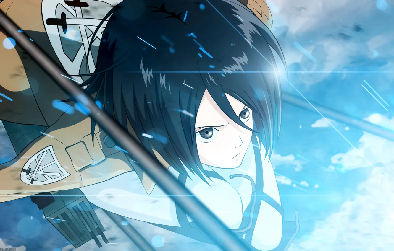 Photo wallpaper girl, anime, art, shingeki no kyojin, mikasa ackerman, the invasion of the giants