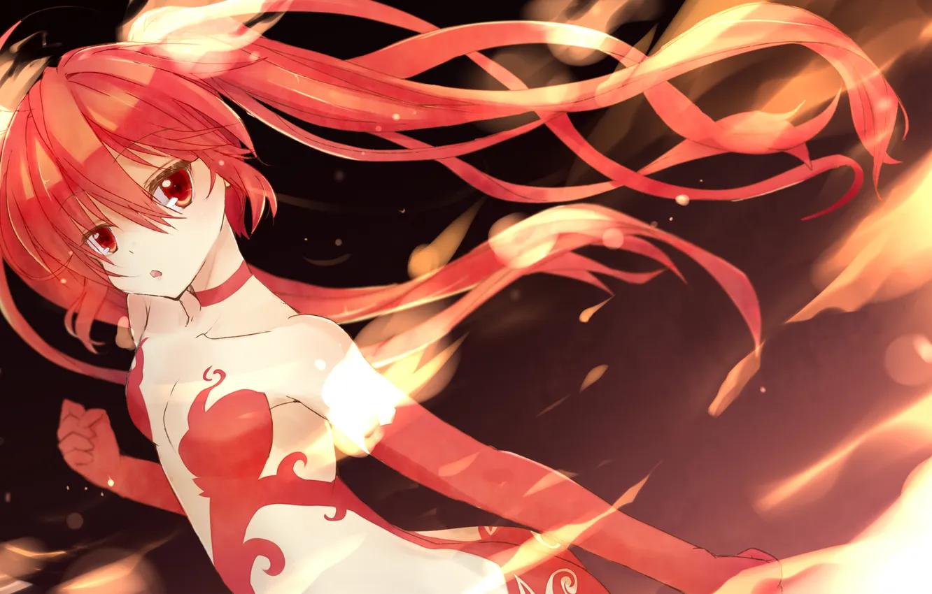 Photo wallpaper girl, lights, magic, anime, art, Organic or! Nyari located in-san, Kuuko