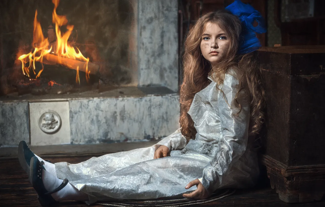 Photo wallpaper doll, dress, girl, bow