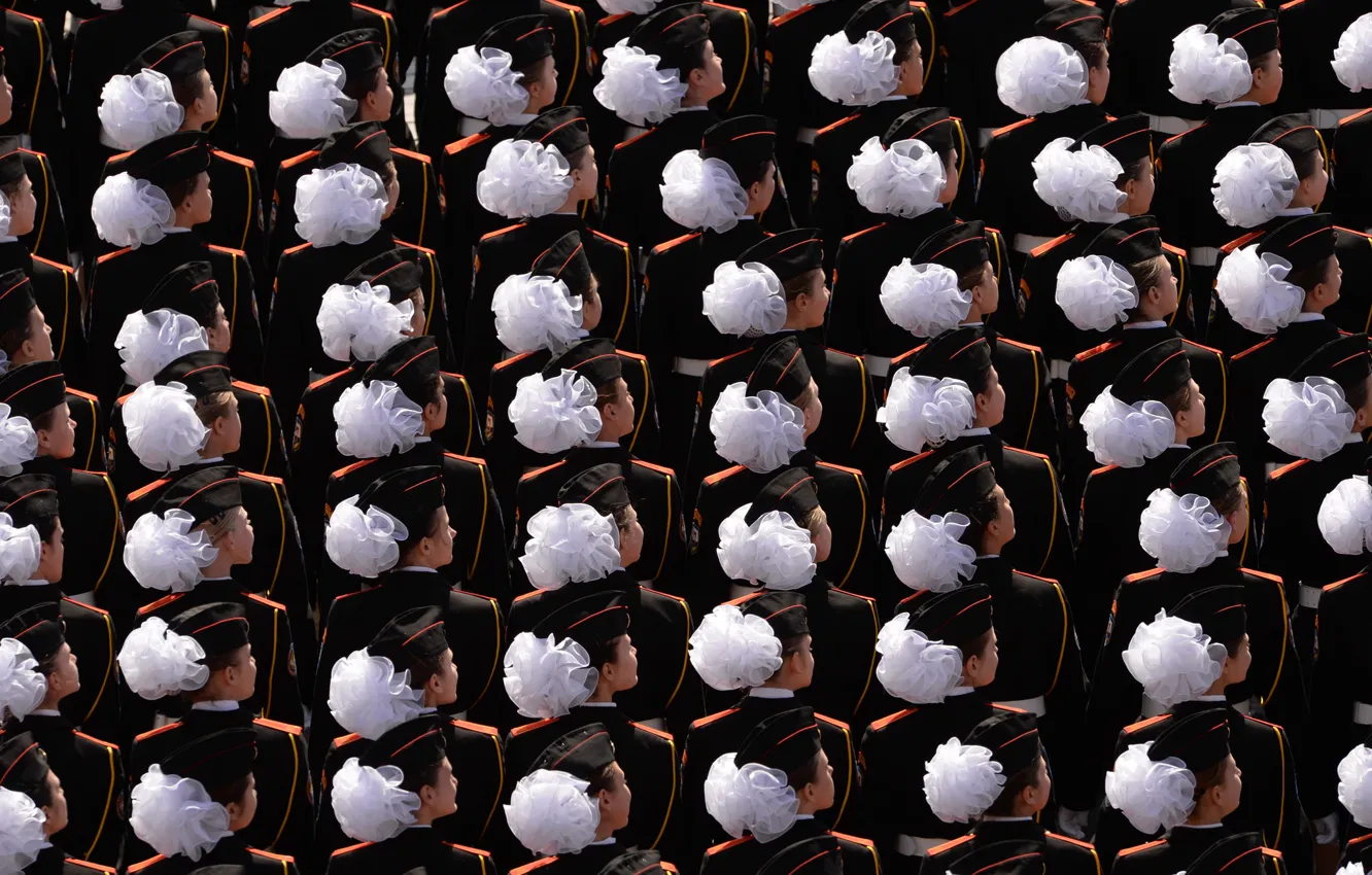 Photo wallpaper girl, holiday, victory day, parade, red square