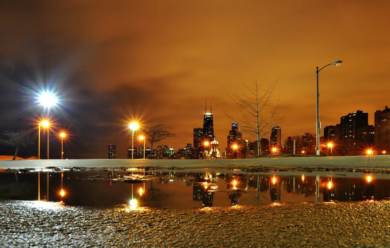 Photo wallpaper night, the city, street