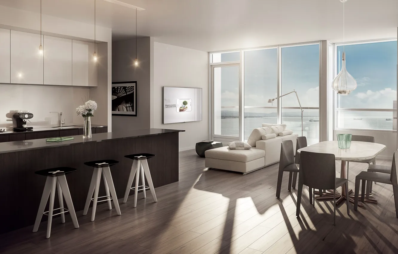 Photo wallpaper interior, modern, living space